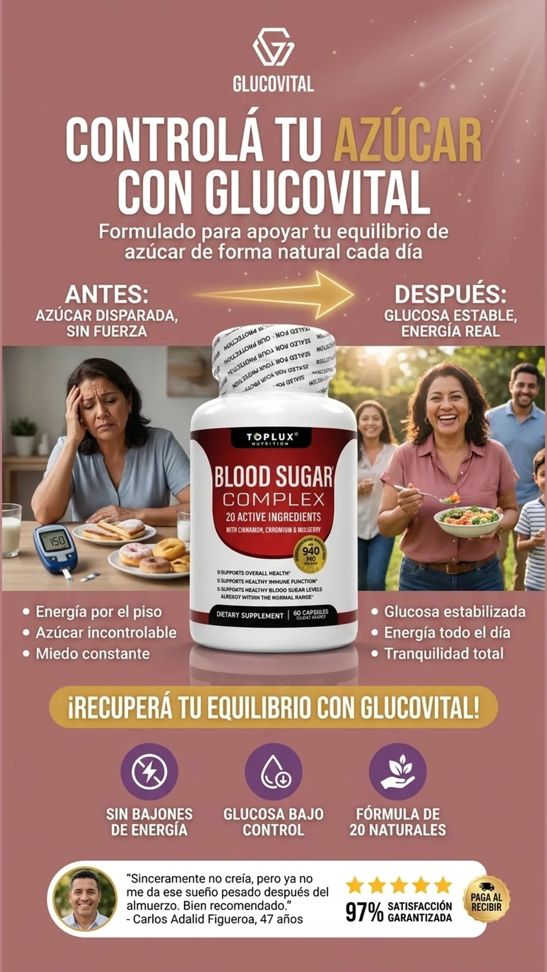GlucoVital — antes-despues