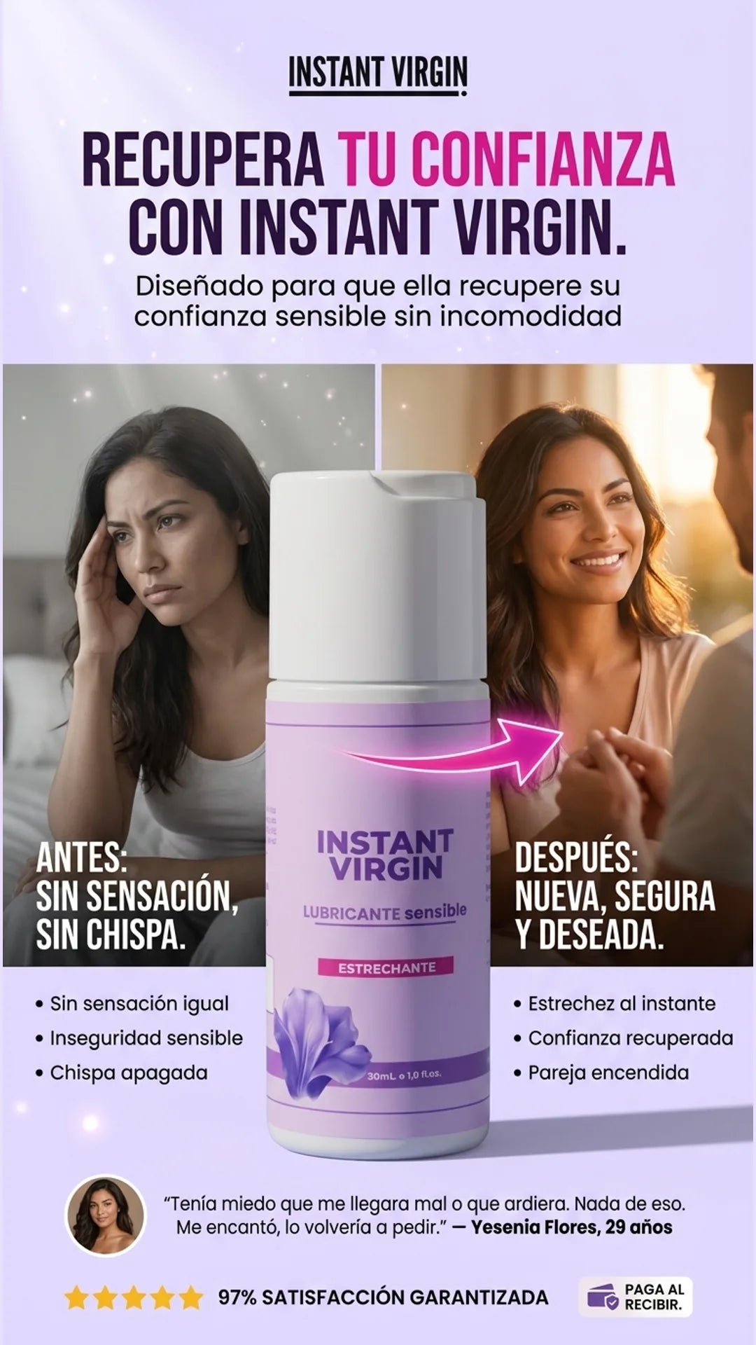 Instant Virgin — antes-despues