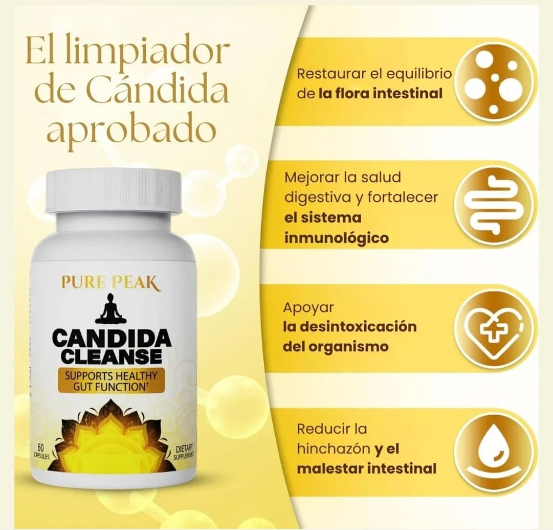 Candida Cleanse — Apoya Limpieza Intestinal y Digestión Saludable con Probióticos + Hierbas Naturales (60 Cápsulas)