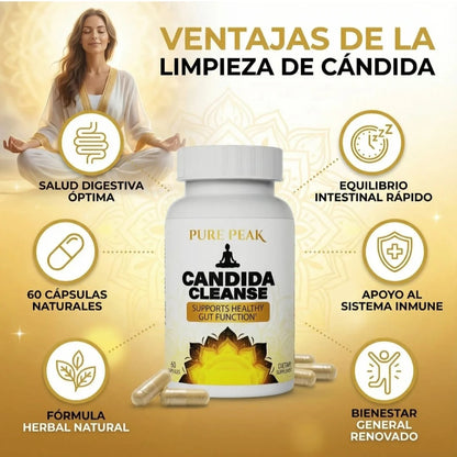 Candida Cleanse — Apoya Limpieza Intestinal y Digestión Saludable con Probióticos + Hierbas Naturales (60 Cápsulas)