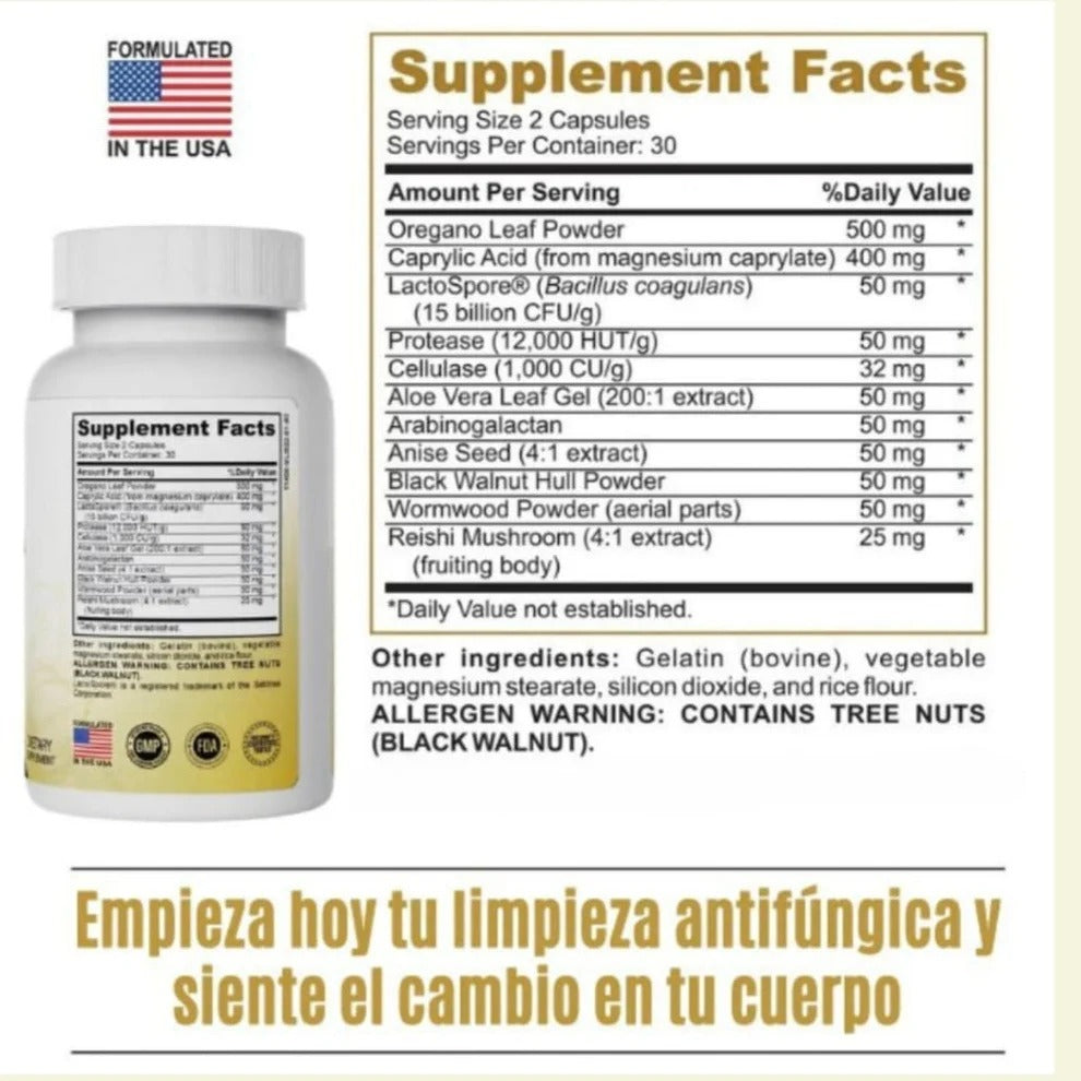 Candida Cleanse — Apoya Limpieza Intestinal y Digestión Saludable con Probióticos + Hierbas Naturales (60 Cápsulas)