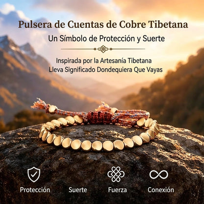 Pulsera Tibetana de Cobre Puro — Protección Energética Ancestral y Buena Fortuna — 1 Unidad