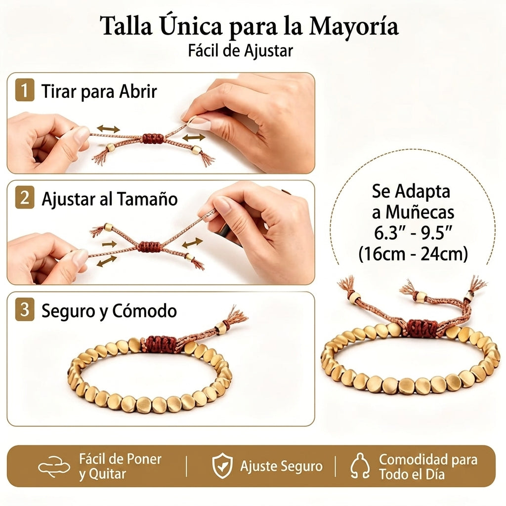 Pulsera Tibetana de Cobre Puro — Protección Energética Ancestral y Buena Fortuna — 1 Unidad