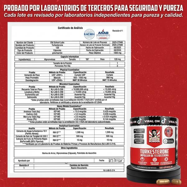 Turquesterona 15000mg — Apoya Fuerza y Rendimiento Muscular (120 Cápsulas)
