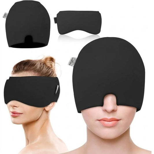 Gorro Alivio Migraña — Antifaz Gel — Terapia Frío/Calor Reduce Dolor de Cabeza, Tensión y Fatiga Ocular