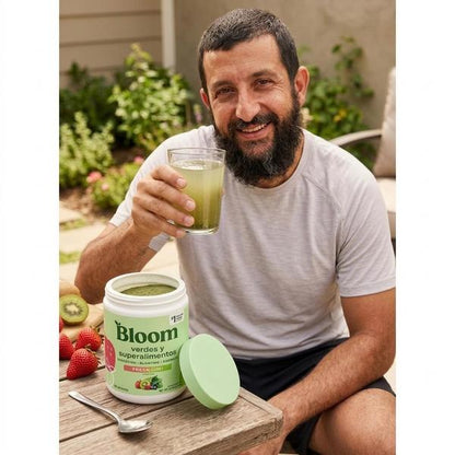 Bloom Greens Superalimentos Fresa Kiwi 290g — Apoya Digestión Saludable y Energía Natural (48 Porciones)