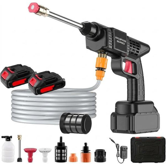 Hidrolavadora Portátil 12V — Lavado Sin Cable Ni Grifo — Kit 2 Baterías + Manguera 5m