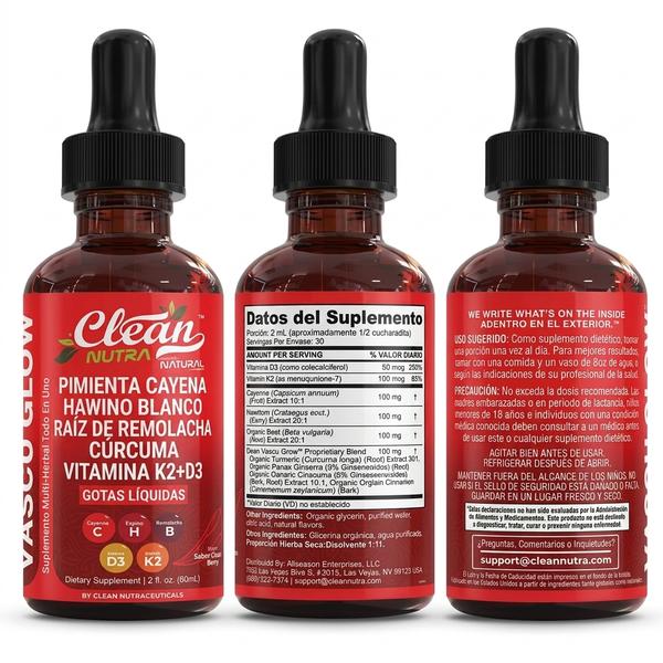 Gotas Vascu Glow 11-en-1 — Apoya Salud Cardiovascular y Energía Diaria Natural (2 Frascos)