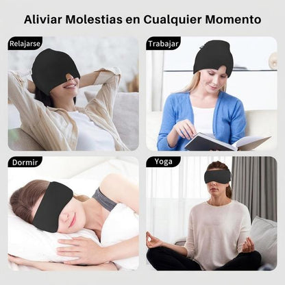 Gorro Alivio Migraña — Antifaz Gel — Terapia Frío/Calor Reduce Dolor de Cabeza, Tensión y Fatiga Ocular
