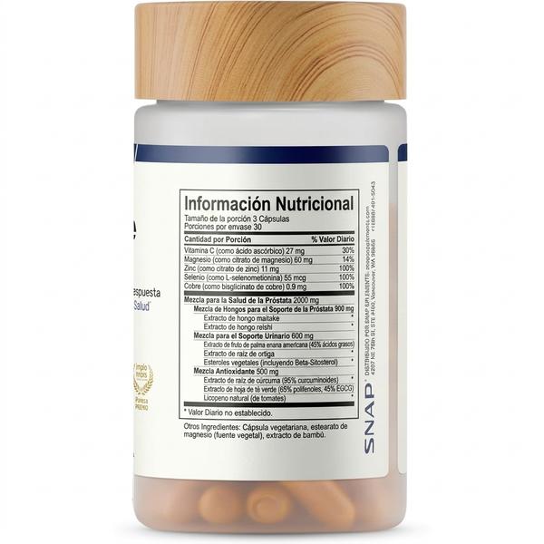 Suplemento Próstata 2000mg — Apoya Bienestar Urinario y Descanso Nocturno (90 Cápsulas)