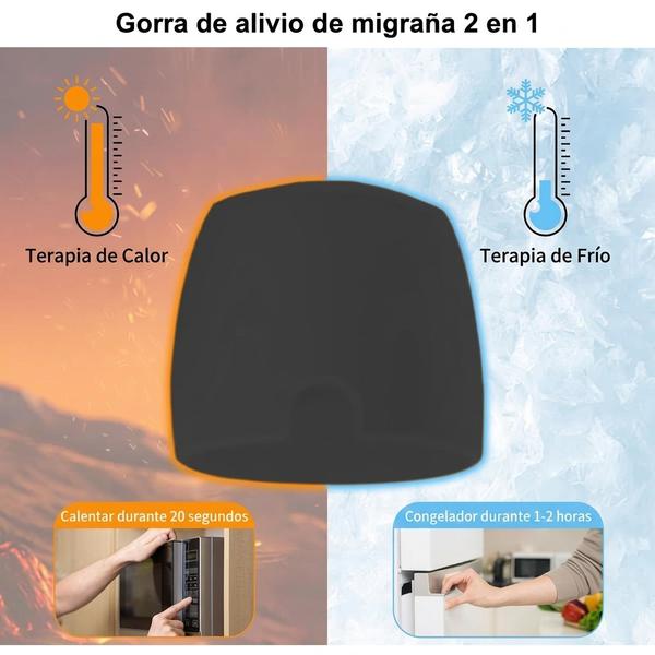 Gorro Alivio Migraña — Antifaz Gel — Terapia Frío/Calor Reduce Dolor de Cabeza, Tensión y Fatiga Ocular