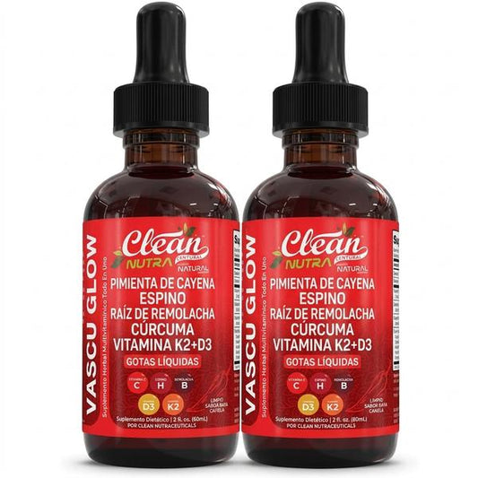 Gotas Vascu Glow 11-en-1 — Apoya Salud Cardiovascular y Energía Diaria Natural (2 Frascos)