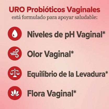 URO Probióticos Vaginales 60 Cápsulas — Apoya Equilibrio pH y Flora Íntima Natural (1 Mes)