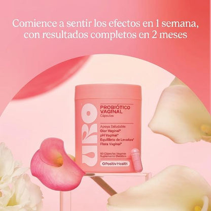 URO Probióticos Vaginales 60 Cápsulas — Apoya Equilibrio pH y Flora Íntima Natural (1 Mes)