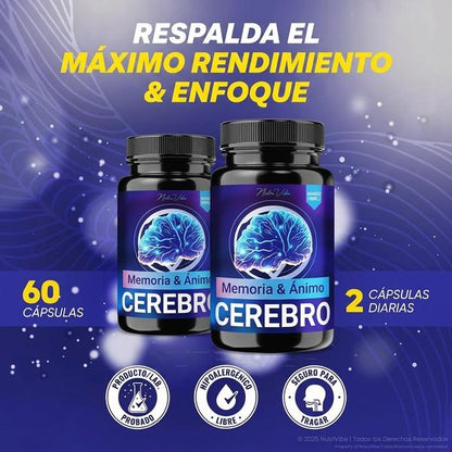 Memory Mood Brain 60 Cápsulas — Apoya Concentración, Claridad y Energía Mental Sostenida