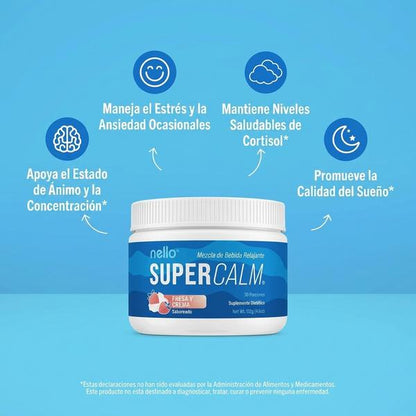 NELLO® SUPERCALM | Fórmula Avanzada para Reducir el Estrés, Relajar la Mente y Favorecer un Sueño Reparador