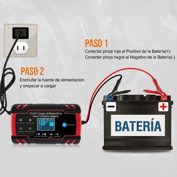 Cargador de Batería Inteligente 12V/24V — Mantiene tu Vehículo Siempre Listo — Portátil + Protección Automática
